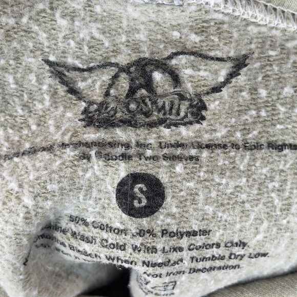 Aerosmith Hoodie Mens Small Green Fleece Lined Let Rock Rule Graphic‎ Drawstring - Picture 3 of 6